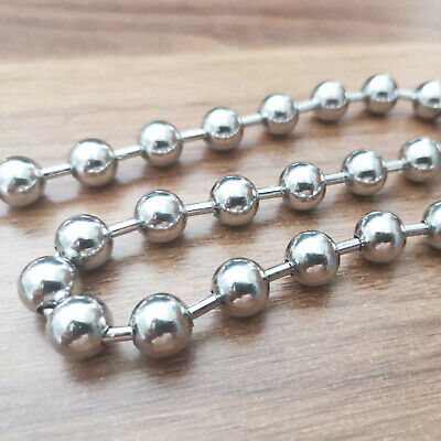 10mm 20-40'' Stainless Steel Beaded Ball Chain Necklace Chain Collar Choker Mens