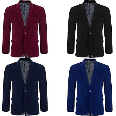 Blazer Velluto BOY KID Giacca Paisley Fodera Smart Casual Formale Cappotto 6M-15Y