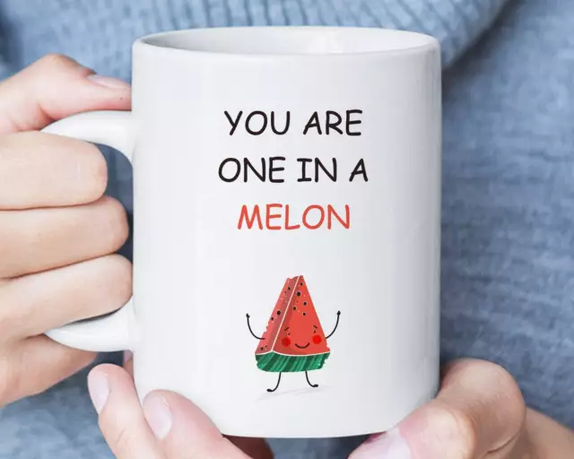 Pun Valentines Gift For Him Her You Are One In A Melon Funny Coffee Mug Romantic