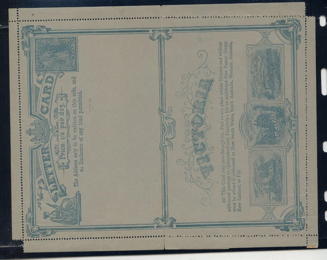 Victoria  folod  out  postal  letter card  unused