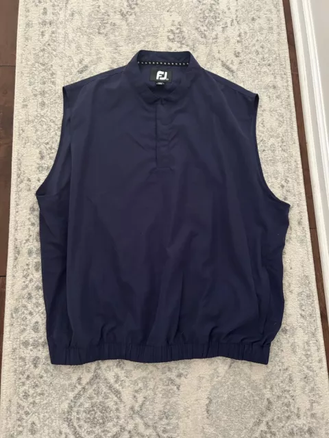 FootJoy FJ Golf Vest Mens Size XXL 2XL Windbreaker Jacket Dryjoys Blue 1/4 Zip