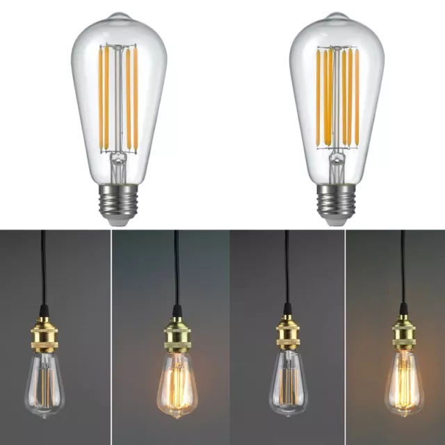 2W/4W/6W/8W E27 Screw ST64 Retro Edison LED Filament Industrial Light Bulbs Lamp