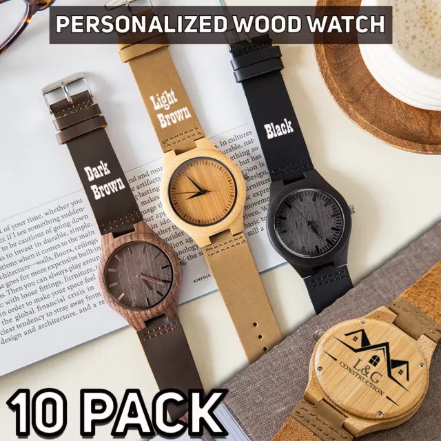 Wood Watch 10 Wholesale Free Custom Name Company Logo Employe Gifts Wooden Watch