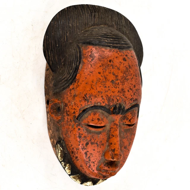 Yaure Baule Red Portrait Mask Ivory Coast African Art
