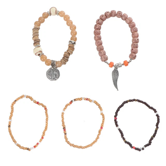 Elastic Bead Bracelet Stackable Beaded Strand Bangles Bracelets Women Set Miss
