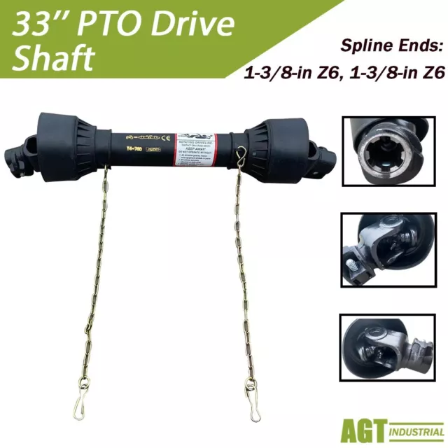 AGT-T4-700PP PTO Shaft PTO Drive Shaft 1-3/8" x 6 Spline Ends 27.55"-33.46"