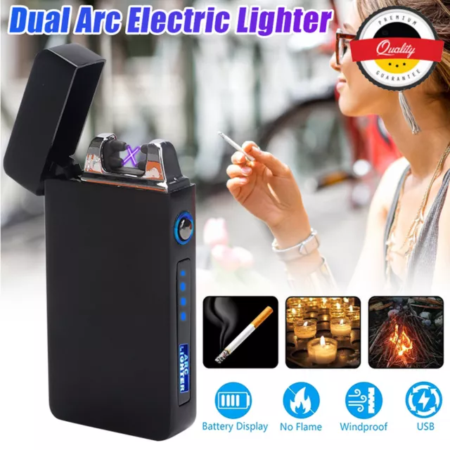 Lichtbogen Feuerzeug USB Elektrisch Arc Plasma Lighter Aufladbar Winddicht DE