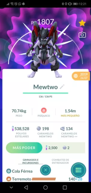 Pokémon Go Legendary Armored Mewtwo Registered or 1 Million Dust Trade