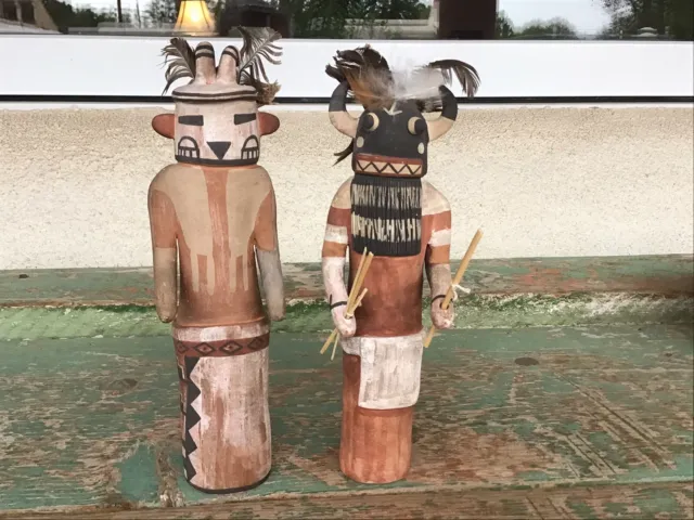 Outstanding Pair Of Michael Kanteena Laguna Pueblo Pottery Kachina/Katsinas N R.