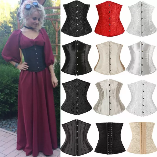 Women Gohtic Steampunk Corset Waist Training Boned Underbust Shaper Cincher Sexy