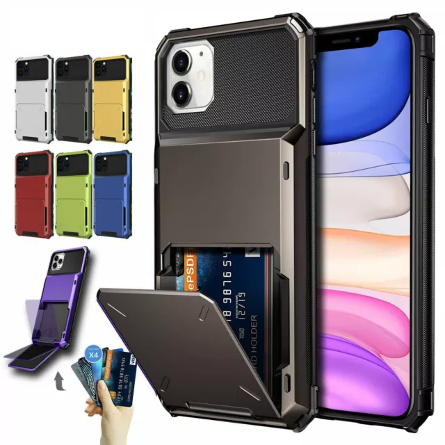 Wallet Case 4 Credit Card ID Holder Cover For iPhone 15 13 14 Pro Max 12 11 XR 8