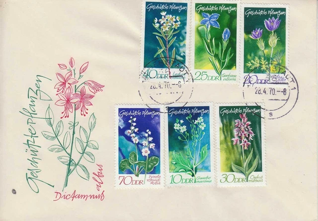 DDR MiNr.: 1563 / 1568  FDC Geschützte heimische Pflanzen