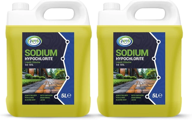 JOVS SODIUM HYPOCHLORITE 2 X 5L - High Strength (14-15%) Brick
