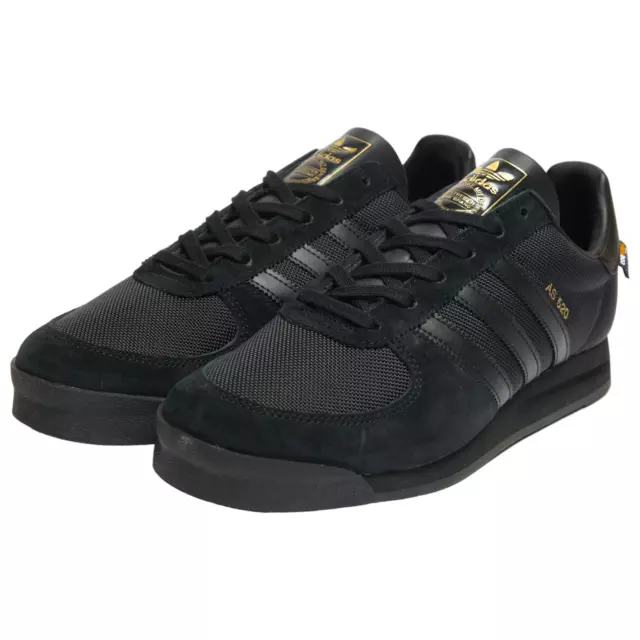 Adidas Originals Hommes AS 520 Baskets Chaussures Sneakers Noir Or Rétro 80s