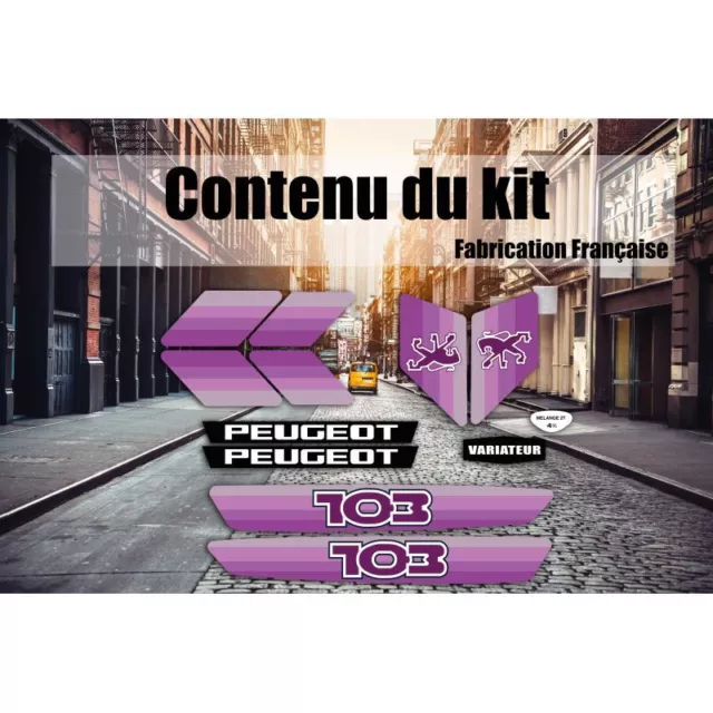 Kit déco Peugeot 103 MVL Ph2 - Violet