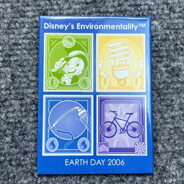 Disney Pin Button Cast Earth Day 2006 Jiminy Cricket Rectangle Environmentality