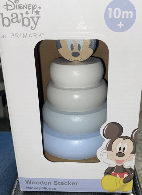 NEW DISNEY Baby Wooden Stacker Toy Mickey Mouse Stacking Toys NIB, 10+months