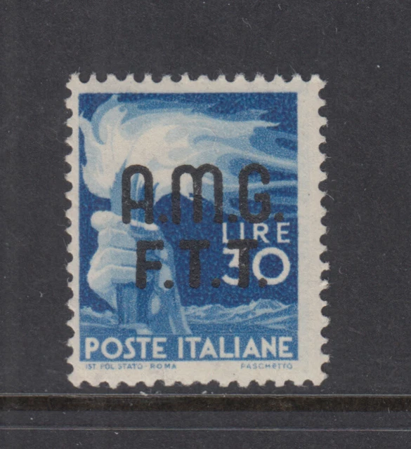 Trieste Zone A Sc 17 Torch 30 Lire Dark Blue Key Value F/VF Mint Never Hinged