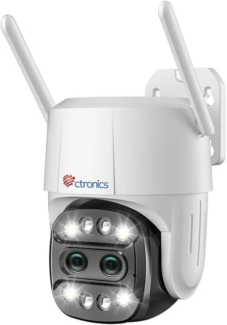 Ctronics Zoom Ibrido 6X Telecamera Wi-Fi Esterno Con Doppio Obiettivo Tracciamento Zoom Automatico Videocamera Sorveglianza Rilevamento Umano Visione Notturna A Colori Audio Bidirezionale Ip66