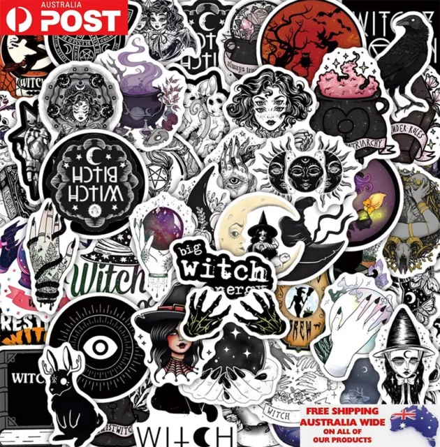 50x Gothic Witch Spells Sticker Pack Waterproof Graffiti Decal Phone Laptop Gift