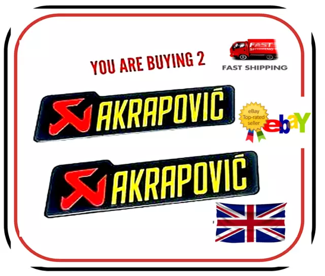 AKRAPOVIC EXHAUST STICKER DECAL Heat Proof 145mm Aluminum UK SELLER