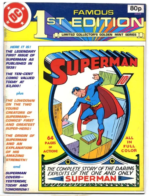 Famous 1st Edition: Superman 1 (1979; vf 8.0) large tabloid size