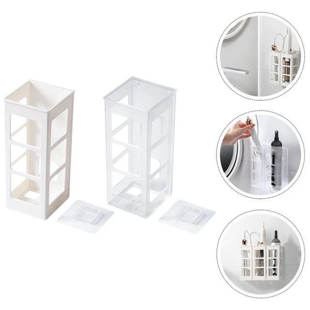 2 piezas soporte de pared secador de pelo rizador caja de almacenamiento electrodomésticos secador de pelo