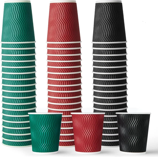 Paper Coffee Cups, Disposable Coffee Cups, 8 Oz 120 Count Multicolor Paper Cups,