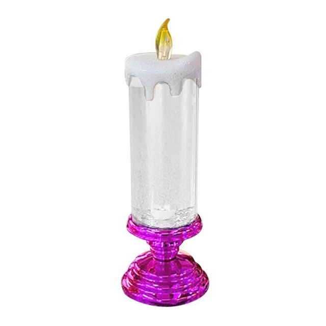 LED Candle Lights 7-color Gradient LED Nightlights for Dinner Room (Rose Red)