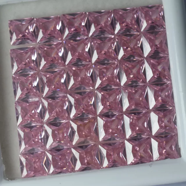 21 Pcs Natural Untreated Sapphire Square Shape Pink 5x5 mm CERTIFIED Gemstone