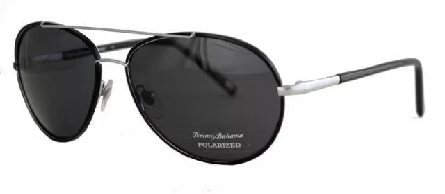 Tommy Bahama Aye to Aye Sunglasses Silver Black / Grey Polarized (new)