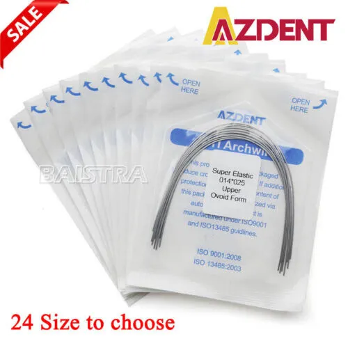 10Pc AZDENT Dental Orthodontic Arch Wires Super Elastic Niti Rectangular Ovoid