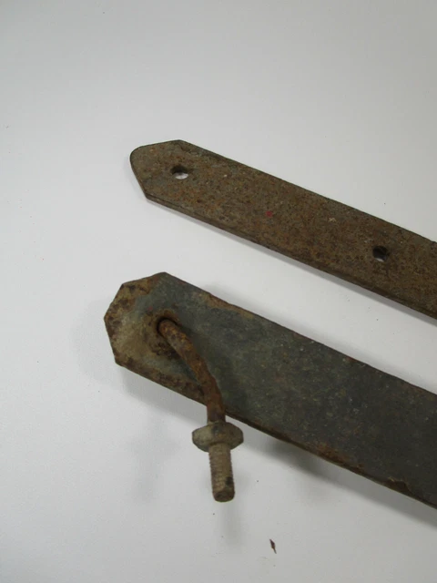 Primitive Antique Hand Forged Barn Door Strap Hinges Gate LOT OF 2 3