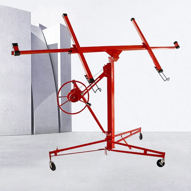 Drywall Lifter Panel 11FT Hoist Jack Rolling Caster Lifter Tool Lockable 150LBS