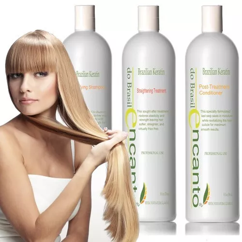 ENCANTO Brasilianische Keratin Haarglättung Hair Straightening, Set 3 x 473ml