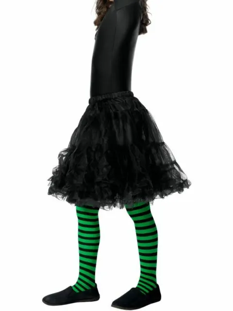 Niñas Stripey Rayas Elegante Bruja Brujas Halloween Vestido Medias Niños