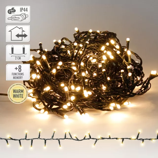 Cadena de luces led para el árbol de navidad de hasta 360 cm blanco extra cálido