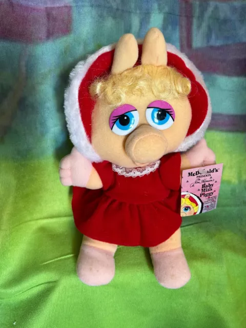 McDonalds Muppet Babies 10" Miss Piggy Plush Stuffed 1988 Vintage