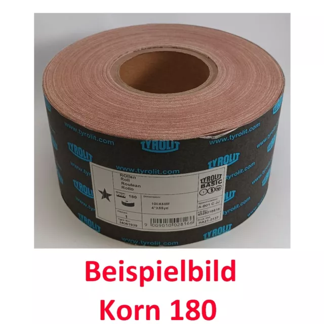 TYROLIT-Schleifgewebe Rolle 100mm x 50mtr. Schleifpapier Schleifrolle Auswahl