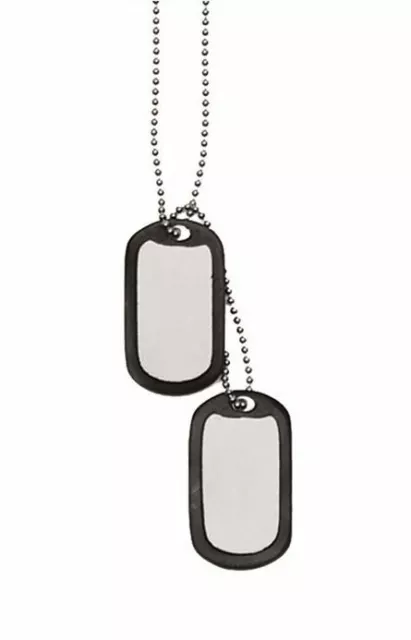 Pendentif Chaine Dog Tag Acier Us Army Marines Gi Collier Plaque Identite Armee