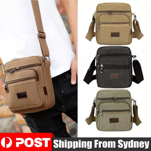 Retro Men's Canvas Shoulder Messenger Bag Crossbody Satchel Travel Man's Bags