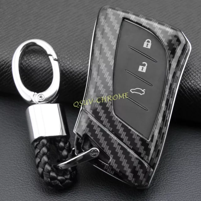 For Lexus ES LC LS UX ABS Carbon Fiber Car Smart Key Fob Ring Chain Cases Covers