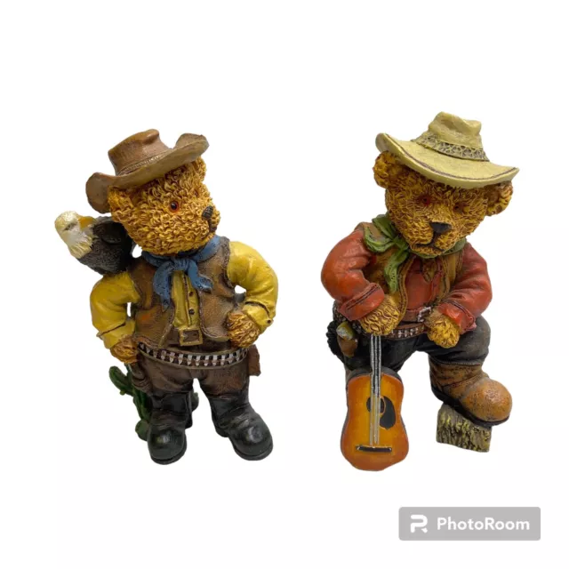 Western Cowboy Teddy Bear Statue Figures