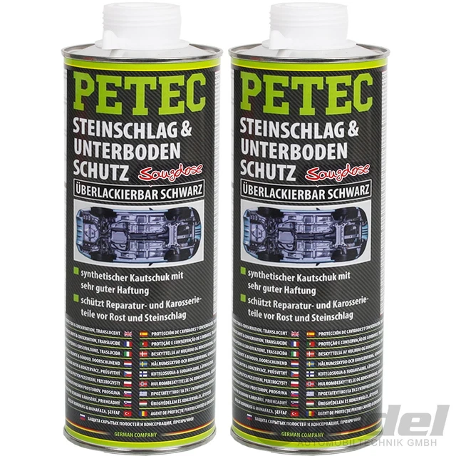 2x1L PETEC ANTIPIETRA PROTEZIONE SOTTOSCOCCA GOMMA VERNICIABILE BLACK