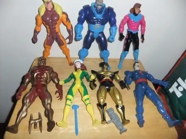 VTG 1990’s Toy Biz Marvel X-Men Action Figure Lot of 7 10" Wolverine APOCALYPSE