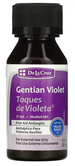 De La Cruz Gentian Violet 1% Health Care 30ml  First Aid Antiseptic - UK Based