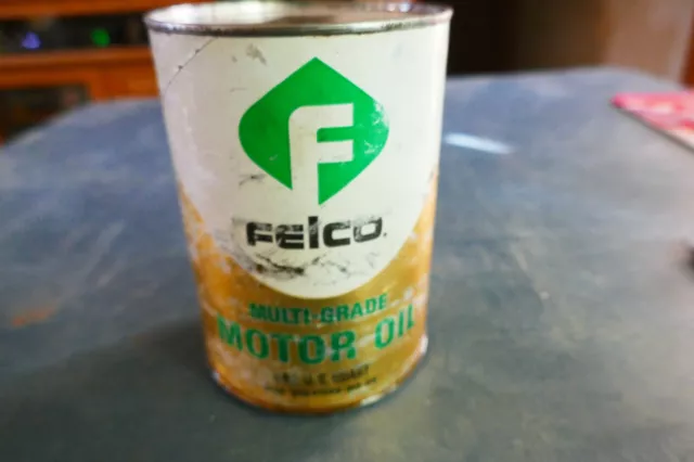 Vintage Empty Quart Oil Can Felco Very Rare! Lot 24-7-CH