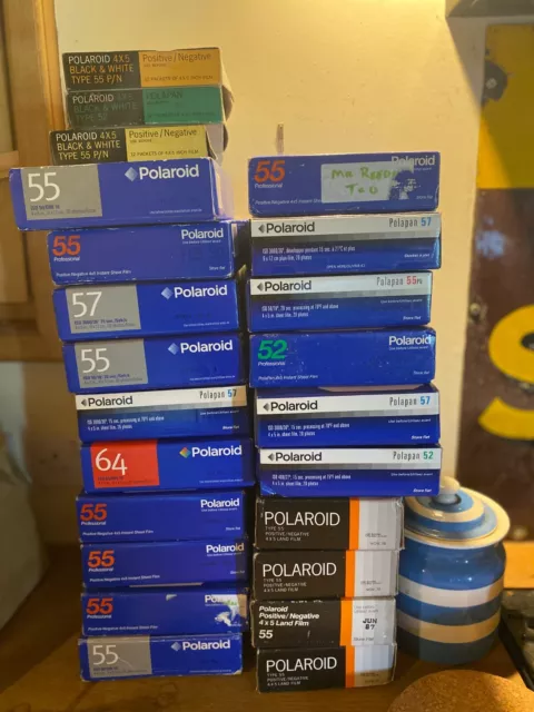 Película Polaroid 5X4 cajas vacías - Tipo 55, 57, 64, 52, vintage, coleccionistas.