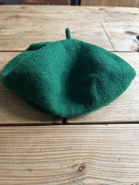 Berretto francese vintage  verde  morbido caldo favoloso favoloso