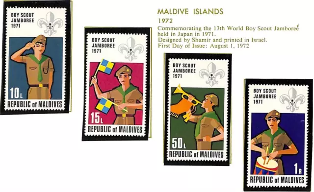 Maldives Scott #401-04 Perf & Imperf Set Of 4 Stamps Boy Scouts Mnh Vf 1972